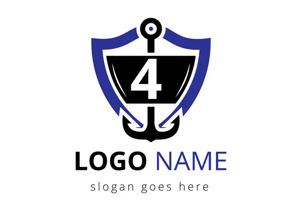 Anchor Logo Tasarım Şablonu ile harf 4. Denizci, Yelkenli Logosu