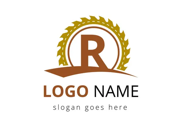 R Harfi Marangoz Logo Tasarım Vektör Şablonu.