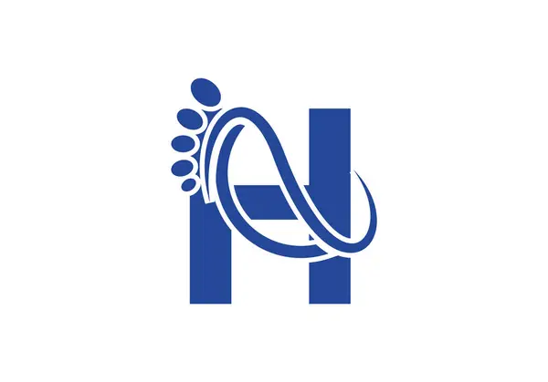 H Foot Logo Tasarım Vektörü Şablonu.
