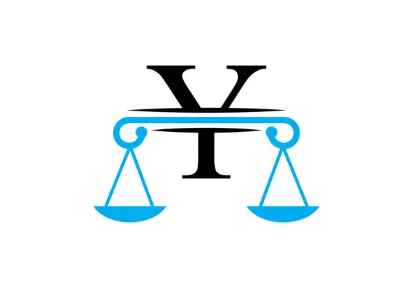 Y Harfi Hukuk Firması Logo Tasarım Vektör Şablonu.