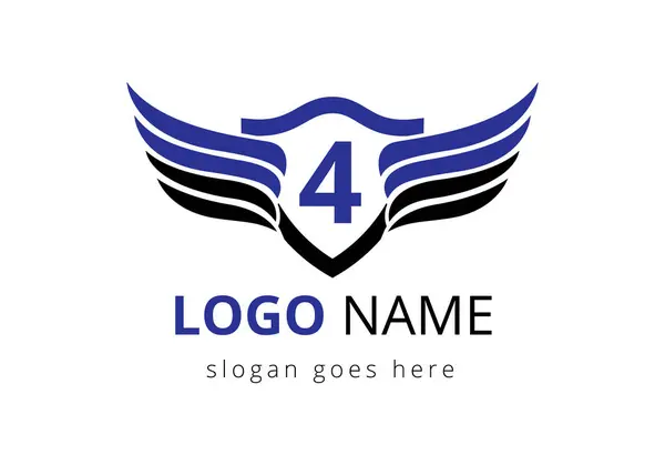 Kanat logosu dizaynlı İngiliz alfabesi 4. Ulaşım Logosu Harfi ve Kanatları Konsepti