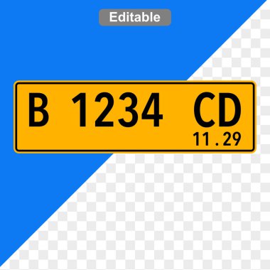 Kamu araçları için Endonezya özlü araç plakası 