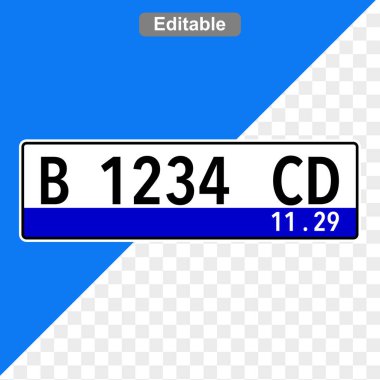 Elektrikli araçlar için Endonezya özlü araç plakası 