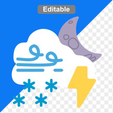 Weather illustration icon flat art design clipart