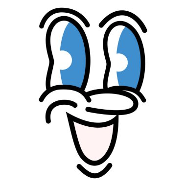 İllüstrasyon şirin yüz geçmişe dönük sanat tarzı