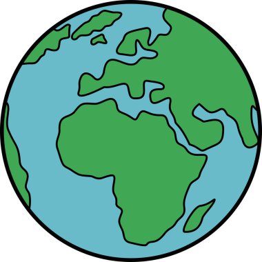 Düz sanat tarzıyla Dünya 'nın tasviri