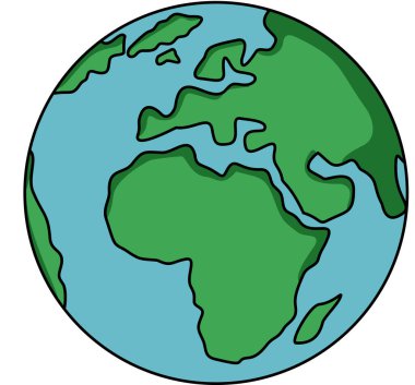 Düz sanat tarzıyla Dünya 'nın tasviri