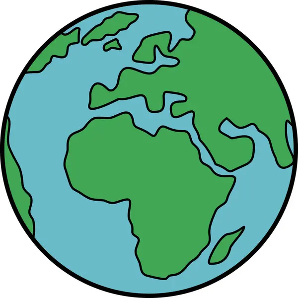 Düz sanat tarzıyla Dünya 'nın tasviri