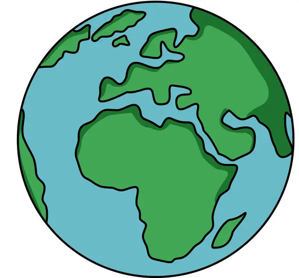 Düz sanat tarzıyla Dünya 'nın tasviri