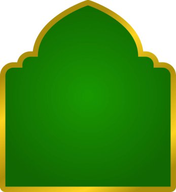 Ramazan İslami yeşil ve altın çerçeveler