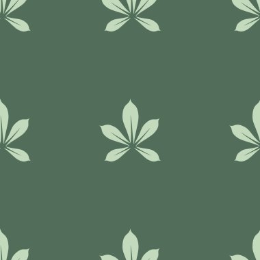 Kusursuz desenli çiçek ve yapraklı yeşil renk.
