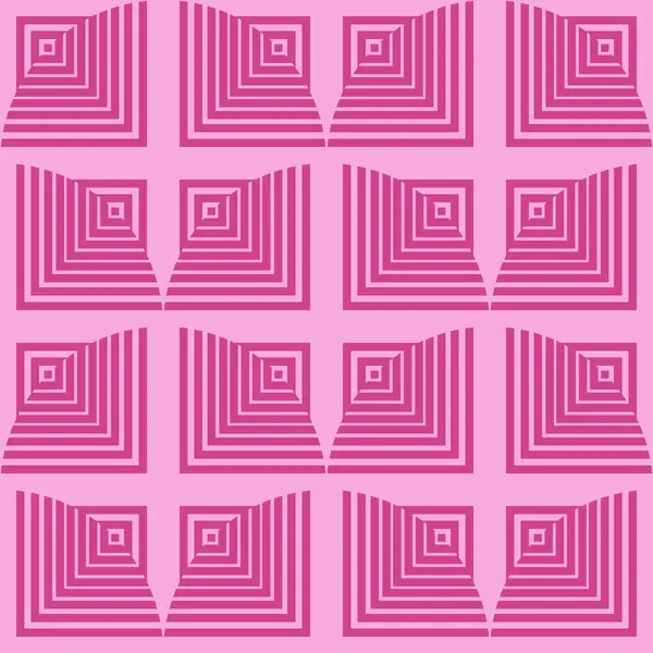 Geometrik şekilli kusursuz desen. Vektör çizimi. Pembe ve beyaz renkler.