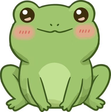 Kocaman yuvarlak gözlü, kawaii tarzı çizgi film tavşanı.