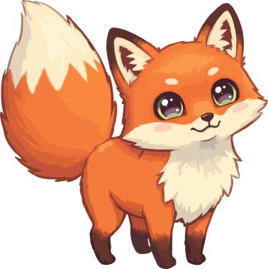 Yumuşak Kuyruklu Şirin Kawaii Tilkisi