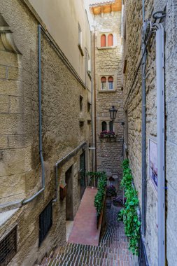 An old atmospheric city with narrow and cramped quiet streets and stairs
