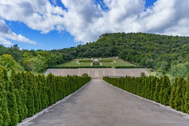 Place of commemoration. Cemetery near the Italian Monte Cassino where Polish soldiers are buried. clipart