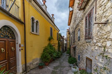 An old atmospheric city with narrow and cramped quiet streets and stairs