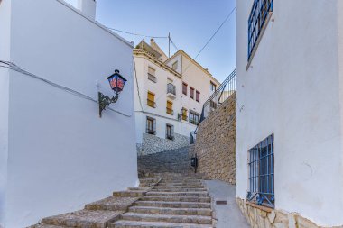 An old atmospheric city with narrow and cramped quiet streets and stairs
