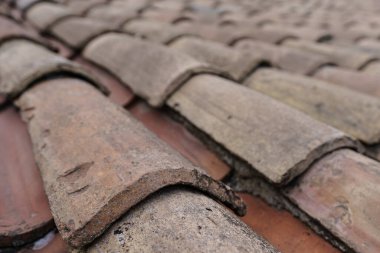 A close-up of a rustic, beautiful ceramic set of tiles only. clipart