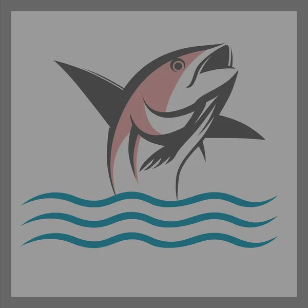 Sudan atlayan bir balık siluetinin çizimi