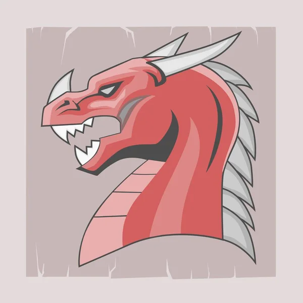 red dragon head simple logo illustration
