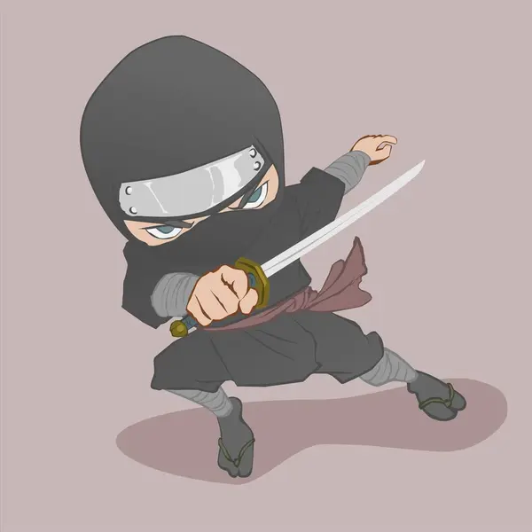 Bir ninja siluetinin çizimi