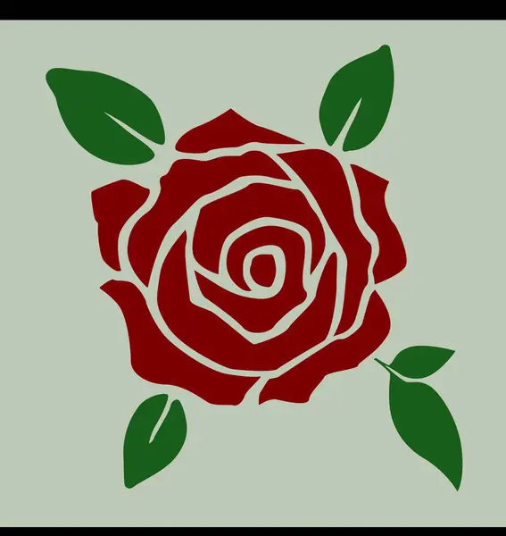 Basit bir gül çiçeğinin çizimi