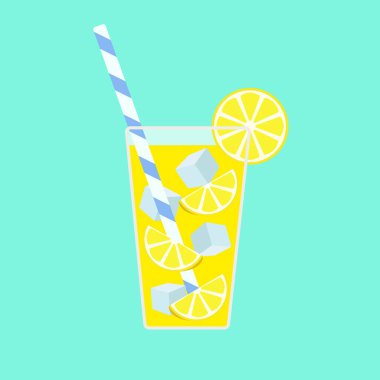 Cold lemonade with lemon