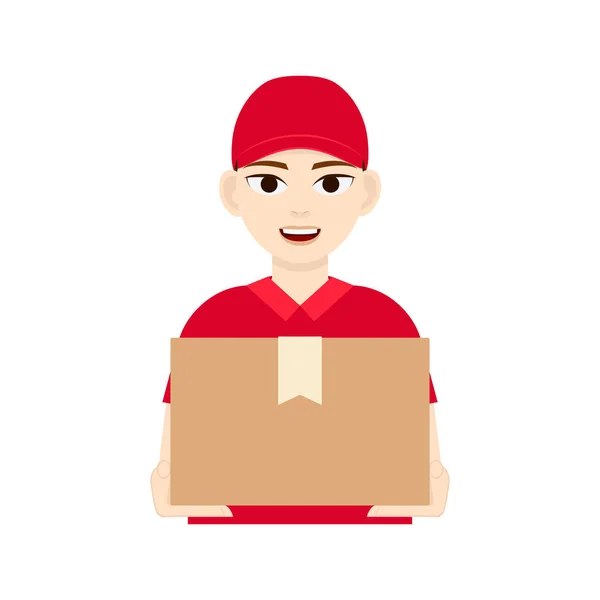 stock vector Deliveryman,courier, red uniform