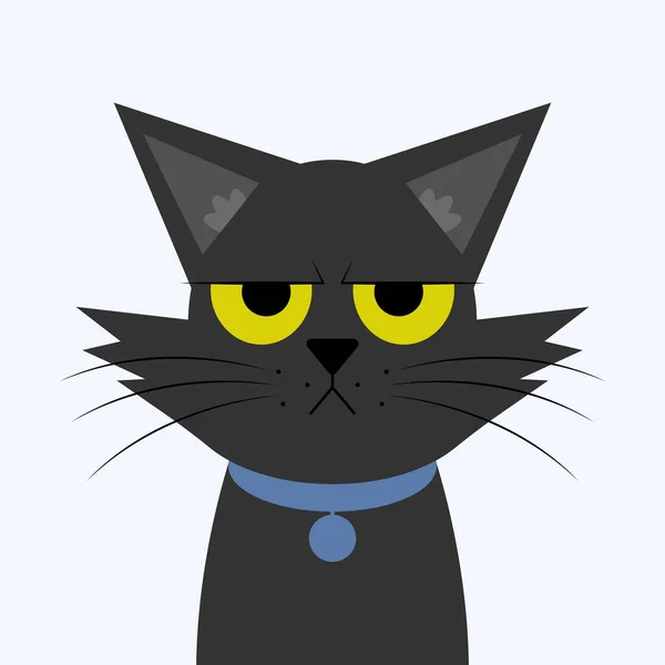 Vzteklá Černá Kočka Ilustrace — Stockový vektor