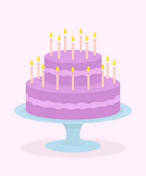 Zwei Klassen Torte Mit Kerzen Zum Fest — Stockvektor
