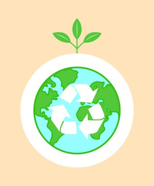 Ekoloji kavramı. Doğayla ilgilen. Vektör illüstrasyonu