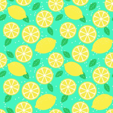 Limon ve yaprakları ile desen