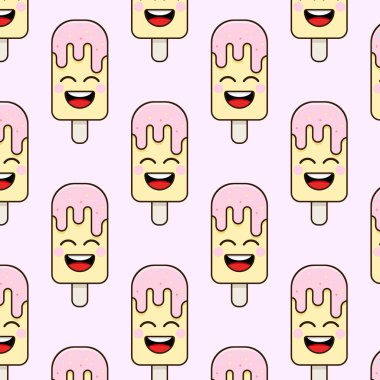 Sırıtan çubuklu dondurma.