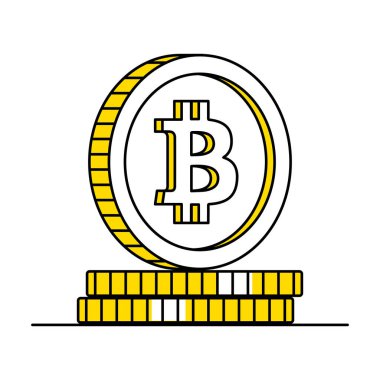 Bitcoin coins. Vector illustration