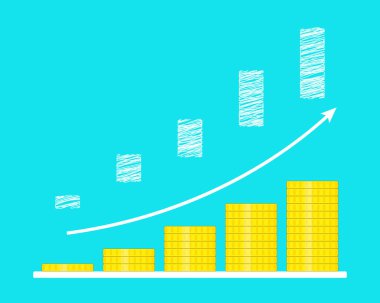 Kâr büyümesi. Vektör illüstrasyonu