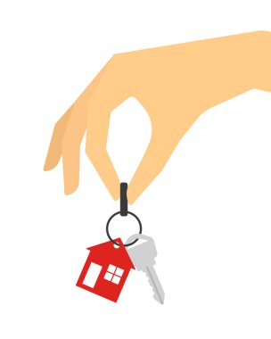 Ev anahtarı ve ev şeklinde bir anahtarlık.