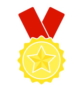 Yıldız ve kırmızı kurdeleli altın madalya