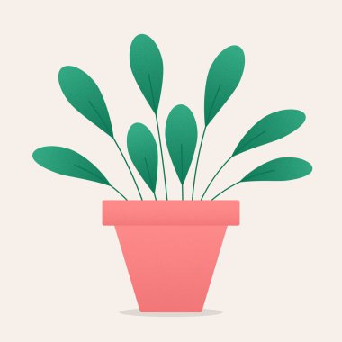 Yeşil yapraklı saksı