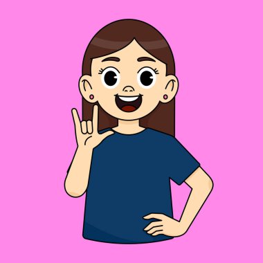 Bir kız işaret diliyle 