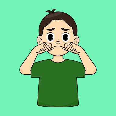 Çocuk gözyaşlarını siler, ağlar ve üzülür, somurtur ve üzülür.