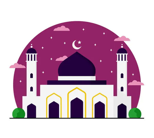 Beyaz cami. Vektör illüstrasyonu