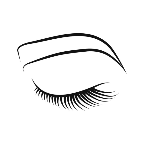 Wimpern Augenbrauen Linienzeichnung Eine Linienzeichnung — Stockvektor