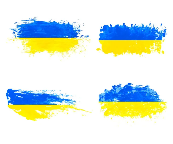 Reihe Ukrainischer Flaggen — Stockvektor