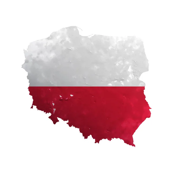 ポーランド地図 旗の色ベクトル図 — ストックベクタ