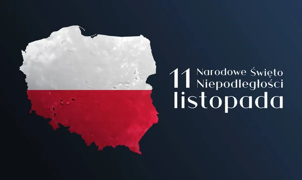 ポーランド独立記念日 ポーランド地図 ベクトル図 — ストックベクタ