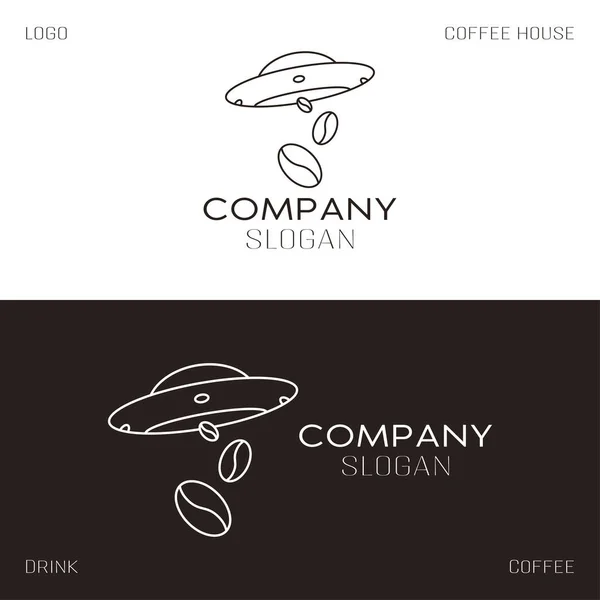 Vektör Kahve Logosu Uzay Kahvesi — Stok Vektör