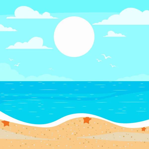 Vector Background Summer Landscape Sea Ocean Coast — Stock Vector
