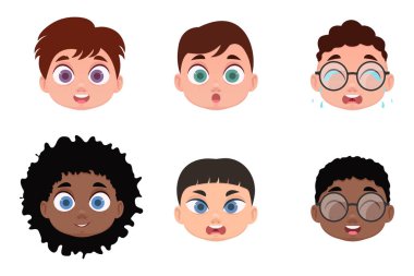 Seth, faces of boys, emotions of children clipart