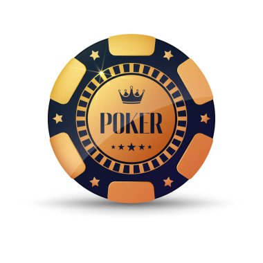 Poker fişleri, kumar, vektör illüstrasyonu